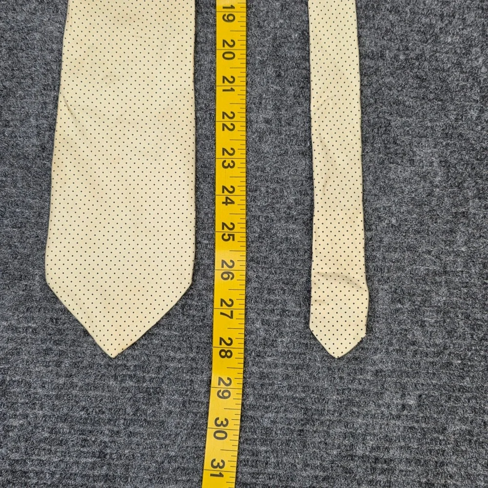 Claybrooke Silk‎ Necktie Men's Tan Black Micro Dot Pattern Classic Made in USA